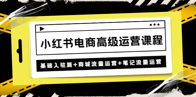 图片[1]-小红书电商高级运营课程：基础入驻篇+商城流量运营+笔记流量运营，小红书上架，店铺营销工具的使用和活动任务，小红书拍单软件实操，小红书如何选品，小红书爆款优化，小红书站内怎么选图文，复制爆款笔记爆上加爆，爆款笔记维护，牛课资源网4月最新副业创业项目视频教程-牛课资源网